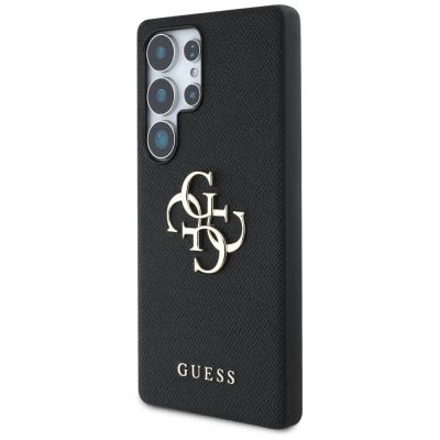 2. Guess Grained Big 4G Logo Small Classic Logo case for Samsung Galaxy S25 Ultra black