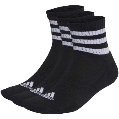 2. adidas 3-Stripes Cushioned Sportswear Mid-Cut Socks 3 Pairs IC1317