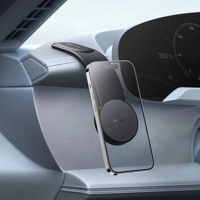 11. Baseus PrimeTrip C02 car holder for dashboard, adhesive - black