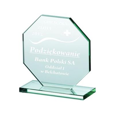 6. Engraved glass trophy