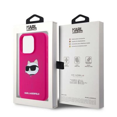 8. Karl Lagerfeld Silicone Choupette Head MagSafe case for iPhone 15 Pro - pink