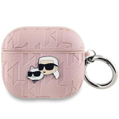 Karl Lagerfeld Monogram Karl & Choupette Head Case for AirPods 3 - Pink