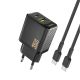 Dudao A27MaxCEU PD QC 35W USB-A USB-C Wall Charger with USB-C Cable - Black