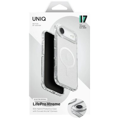 6. Uniq LifePro Xtreme Magclick Charging Case for iPhone 17 Air - Transparent-Glitter