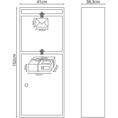 14. 2-IN-1 COURIER LETTERS BOX STANDING 38X41X102CM 1068749