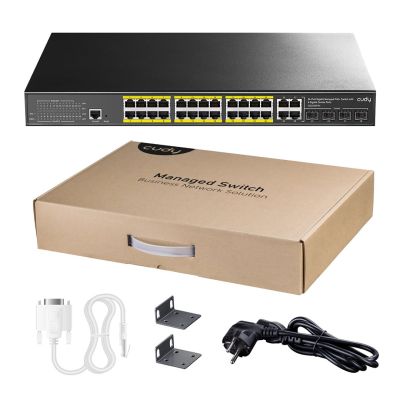 3. Cudy GS2028PS4 Managed L2 Gigabit Ethernet (10/100/1000) PoE Support 1U Black
