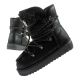 D.Franklin women's winter snow boots, fashionable fur lining, black