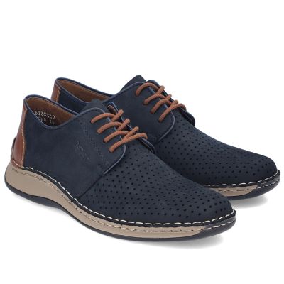 3. Rieker 05226-14 navy blue openwork leather shoes