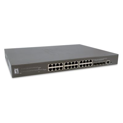 LevelOne GB/L3 28-Port 19" 400W 10Gbps Managed PoE+ Switch
