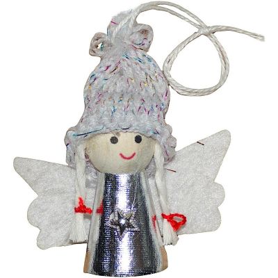 7. CHRISTMAS ANGEL PENDANT SILVER 7CM