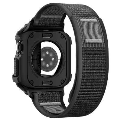 3. Spigen Rugged Armor case + Spigen Athlex Air band set for Apple Watch (46 mm) - black-grey
