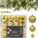 8. DECORATIVE PLASTIC BAUBLE SAFE 46 PCS GOLD MICA