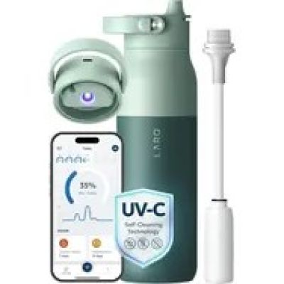 6. LARQ Bottle PureVis 2 - intelligent, self-cleaning filter bottle, UV-C light 680ml (eucalyptus green)