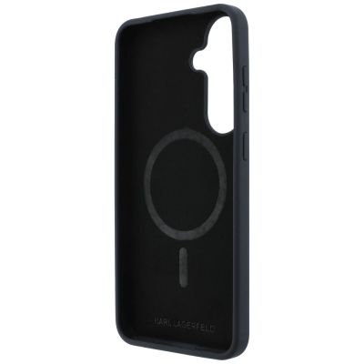 7. Karl Lagerfeld Silicone Karl&Choupette Heads MagSafe Case for Samsung Galaxy S26 FE - Black