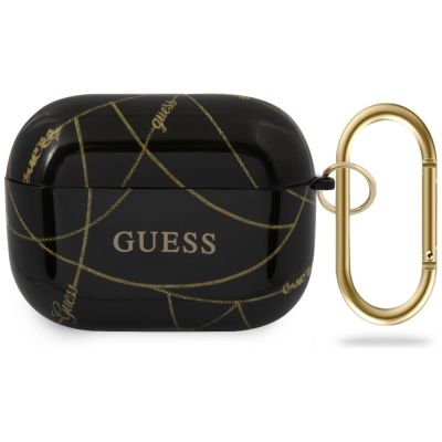 Guess GUACAPTPUCHBK AirPods Pro cover black/black Gold Chain Collection