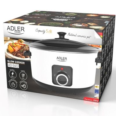 10. Slow cooker ADLER AD 6413w white