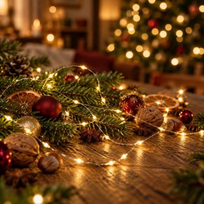 7. BATTERY-OPERATED WIRE STRING LIGHTS, 40 LEDS, WARM WHITE (R)