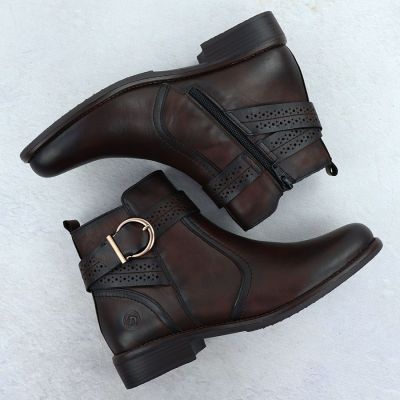7. Women's leather ankle boots with buckle brown Remonte Rieker D0F81-25