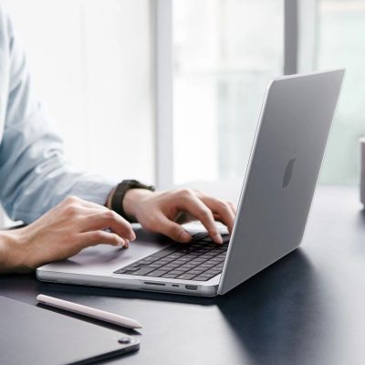 6. Spigen AirSkin Case for MacBook Pro 14" 2021 / 2023 / 2024 / 2025 / 2026 - Transparent Matte