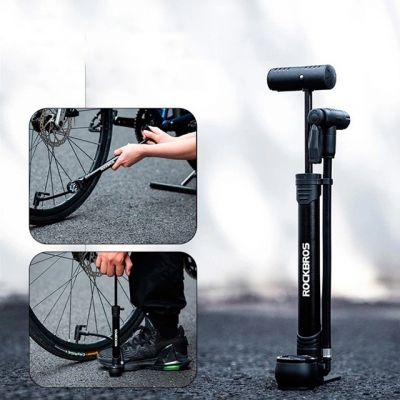 4. Rockbros 42310006001 Bicycle Pump with Pressure Gauge - Black