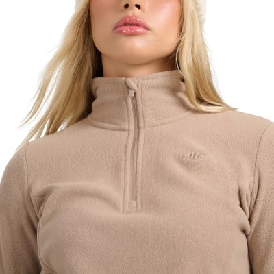 5. Women's fleece sweatshirt 4F F069 light brown 4FWAW25UFLEF069 82S