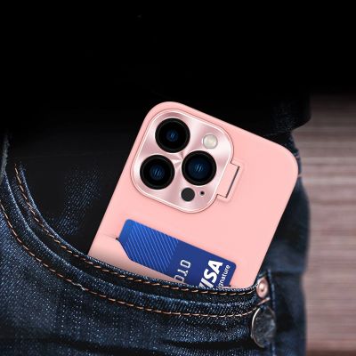 2. Leather Stand Case case for iPhone 14 cover card wallet with stand pink