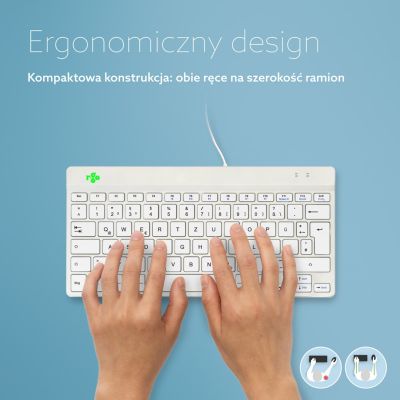 21. R-Go Tools Ergonomic R-Go Compact Break Keyboard, with Break Software, QWERTZ (DE), Wired, White