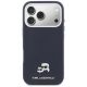 3. Karl Lagerfeld Karl & Choupette Head Pins Saffiano MagSafe Case for iPhone 17 Pro - Blue