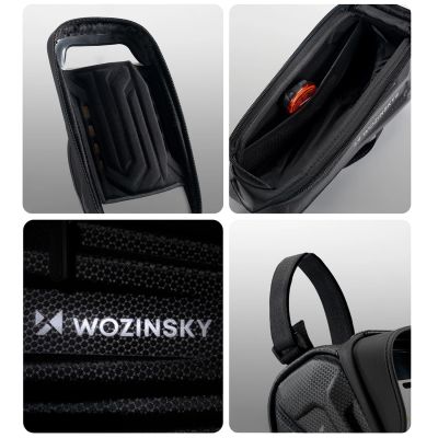 2. Wozinsky bicycle bag for the frame, armored, with a phone pocket, 1.7 l - black