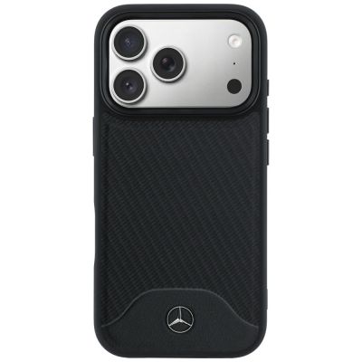 3. Mercedes Leather Wood Effect and Curve MagSafe case for iPhone 17 Pro Max - black