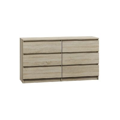 2. M6 MALWA CHEST OF DRAWERS 140CM SONOMA 6 DRAWERS