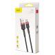 20. Baseus Cafule Cable durable nylon cable USB / USB-C QC3.0 2A 3M black-red (CATKLF-U91)
