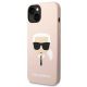 2. Karl Lagerfeld Silicone Karl's Head MagSafe Case for iPhone 14 Plus - Light Pink