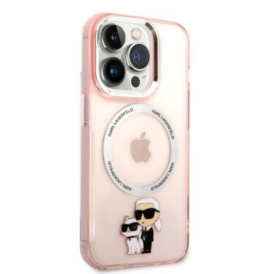4. Karl Lagerfeld Iconic Karl&Choupette MagSafe Case for iPhone 14 Pro Max - Pink