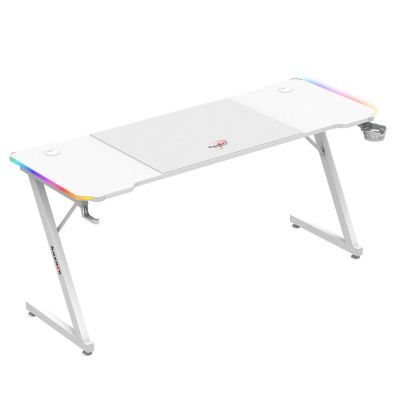 4. Huzaro Hero 4.8 White RGB Gaming Desk