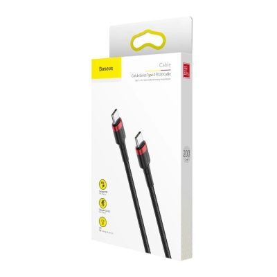 13. Baseus CATKLF-H91 USB-C - USB-C PD QC cable 60W 3A 480Mb/s 2m - black and red