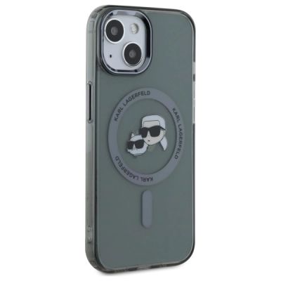 4. Karl Lagerfeld KLHMP15SHLSKCK iPhone 15 6.1" black/black hardcase IML Metal Karl&Choupette Head MagSafe