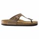 7. Birkenstock Gizeh Oiled Leather Tobacco Brown Narrow Women's Flip-Flops (0943813)