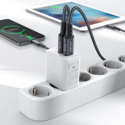4. Acefast charger 2x USB 18W QC 3.0, AFC, FCP white (A33 white)