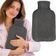 Grey Rubber Hot Water Bottle with Knitted Cover 1.75 L