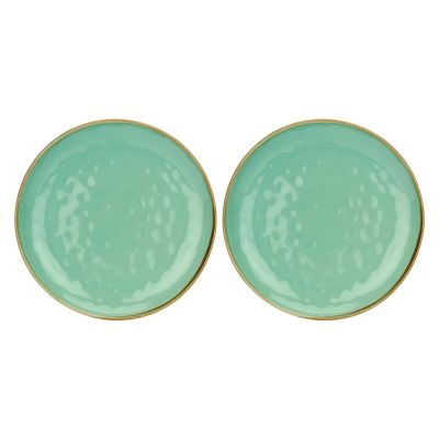 Set of 2 Concerto Verde Acqua Round Platters - Mint, 32 cm