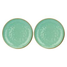 Set of 2 Concerto Verde Acqua Round Platters - Mint, 32 cm
