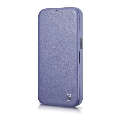 6. iCarer CE Premium Leather Folio Case iPhone 14 Pro Magnetic Flip Leather Folio Case MagSafe Light Purple (WMI14220714-LP)