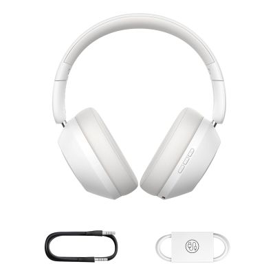 6. Baseus Bass 30 Max Wireless On-Ear Bluetooth 5.3 Headphones - White