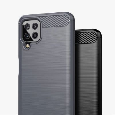 7. Carbon Case Flexible Cover TPU Case for Samsung Galaxy A22 4G black