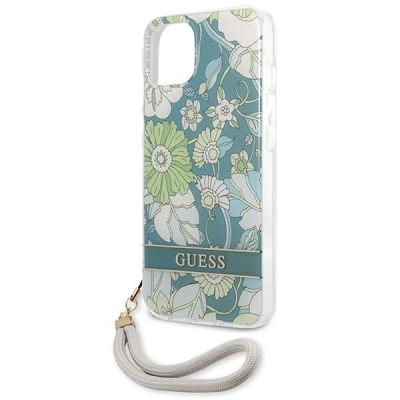 6. Guess GUHCP13SHFLSN iPhone 13 mini 5.4" green/green hardcase Flower Strap
