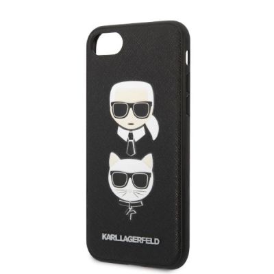 6. Karl Lagerfeld KLHCI8SAKICKCBK iPhone 7/8 / SE 2020 / SE 2022 black/black hardcase Saffiano Karl&Choupette Head