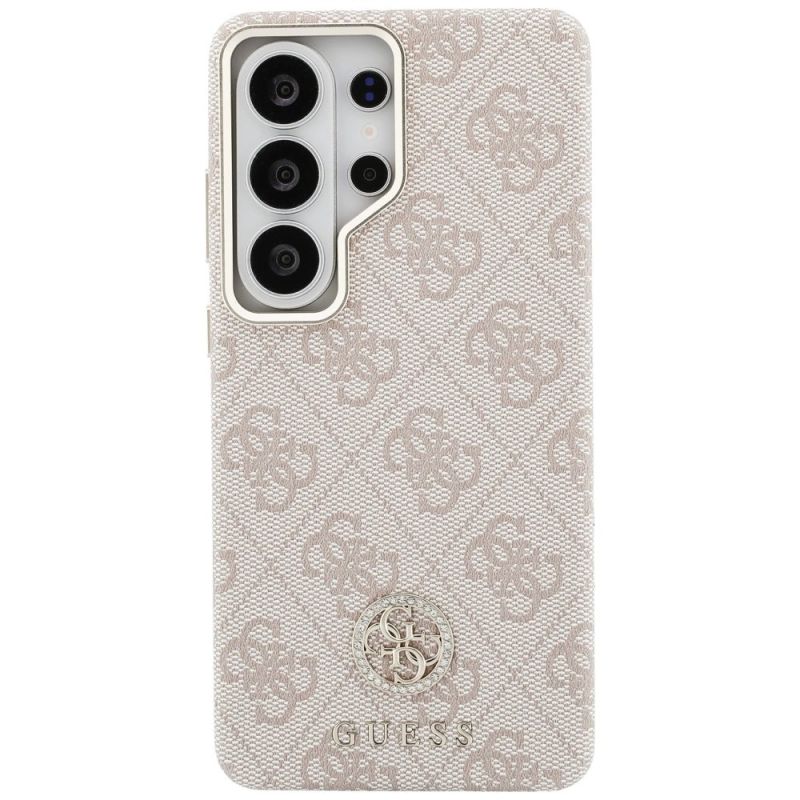 3. Guess 4G Rhinestone Round Logo MagSafe Case for Samsung Galaxy S26 Ultra - Pink