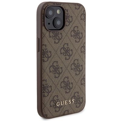4. Guess 4G Metal Logo case set for iPhone 15 + 5000mAh MagSafe power bank - brown