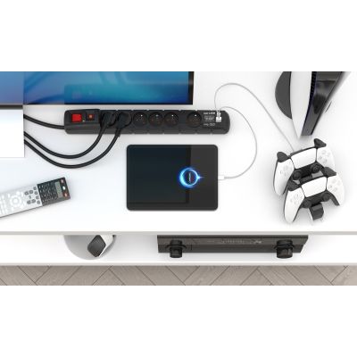 5. ACAR S6 USB A+C Power Strip 5M 6X 230V PL PD 3.0 QC Black